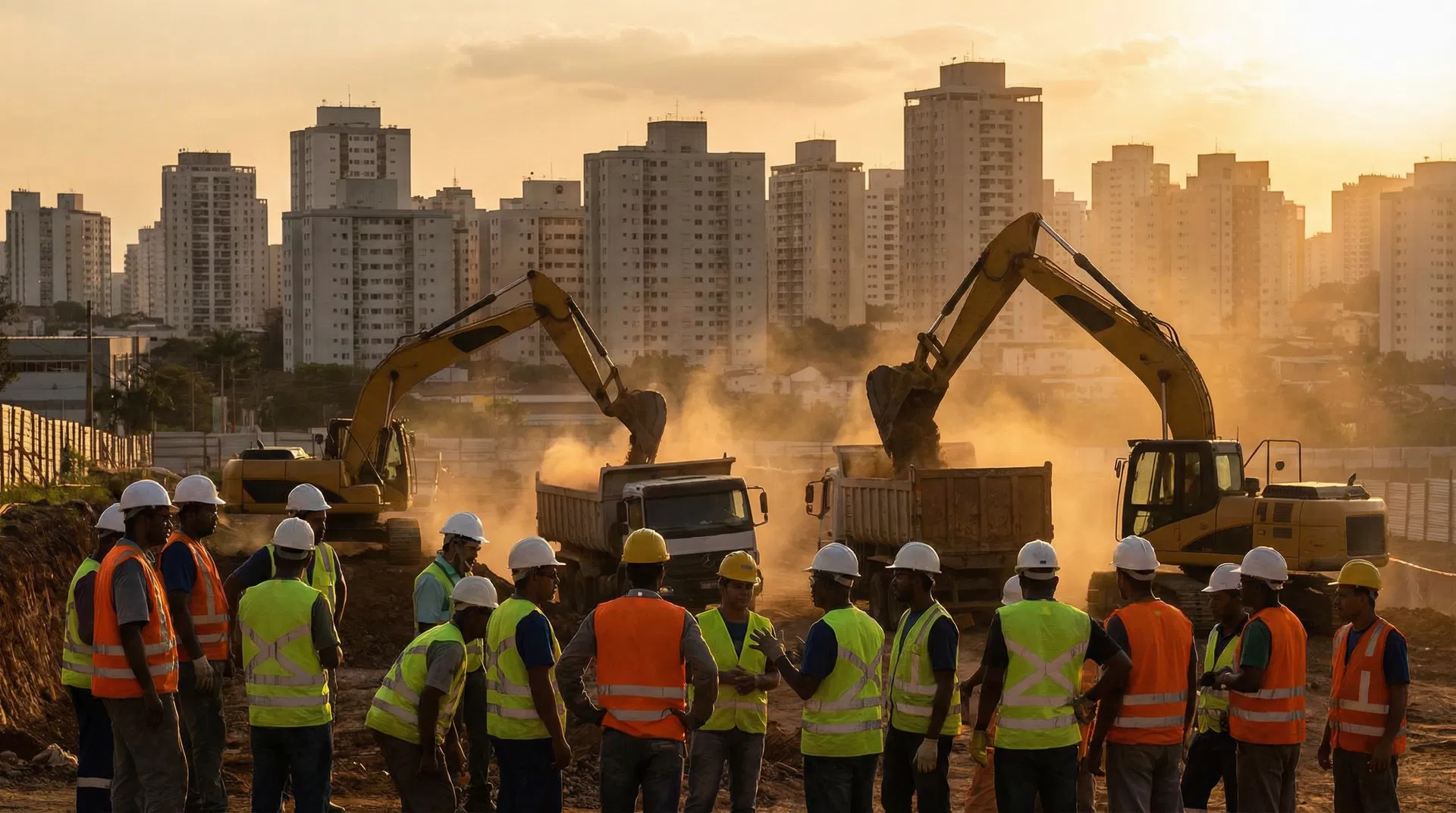 Equipe JHA Terraplenagem trabalhando em obra em São Paulo